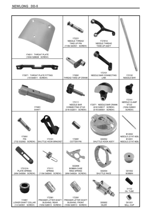 Piese de schimb pentru mașină de cusut saci NEWLONG DD-5