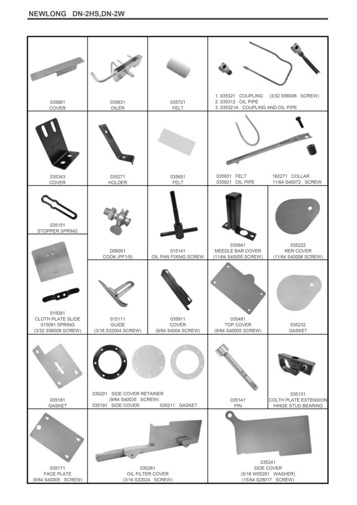 Piese de schimb pentru mașină de cusut saci NEWLONG DN-2HS