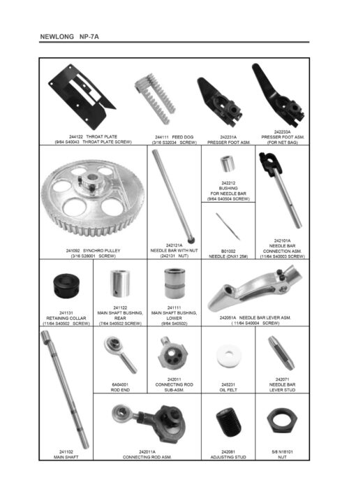 Piese de schimb pentru mașini de cusut saci NEWLONG NP-7A